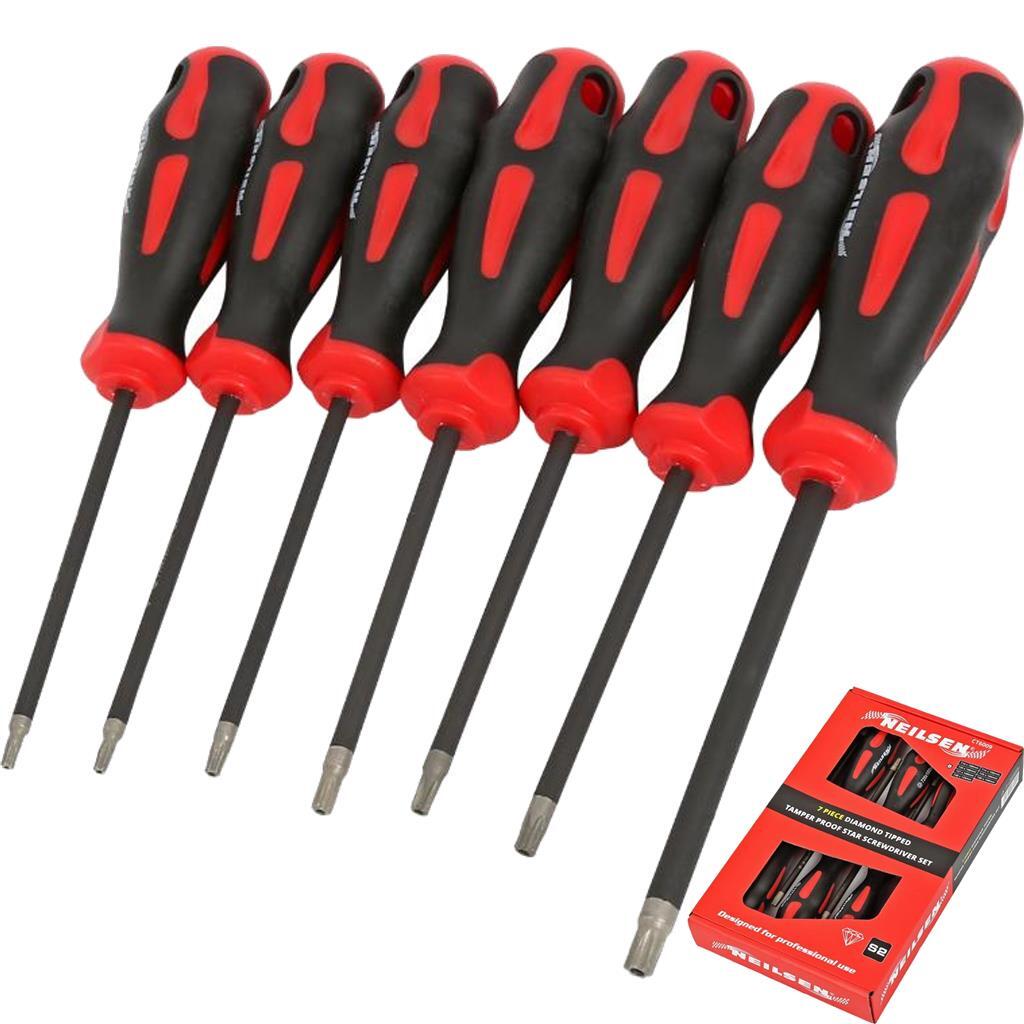 Neilsen 7pc Diamond Tipped Screwdriver Set