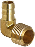 Brass Elbow. 1/4" Hose Barb To 1/4" Male Pipe 90. 07020-0404 129hb