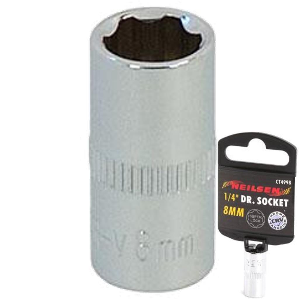 Neilsen 1/4" Drive Standard Shallow Square Metric Singl