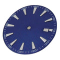 33.5mm Blue Watch Dial Face Plate Date @3 For Nh35/nh35a Movement
