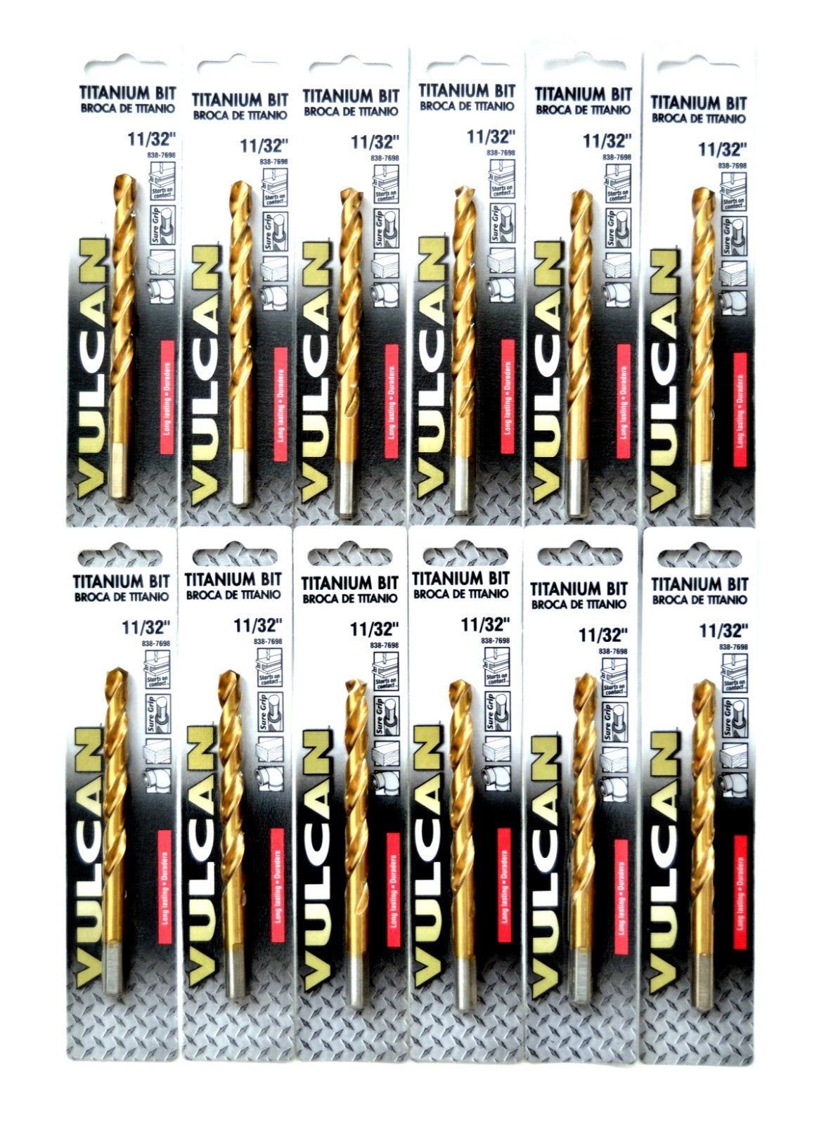 Vulcan 11/32" Titanium Drill Bits - 12 Pack