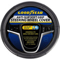 Goodyear Steering Wheel Glove Cover Soft Grip Black Gloss Leather Look