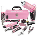 WORKPRO 75PCS Pink Tools Set Rotatable Cordless Screwdriver&Household