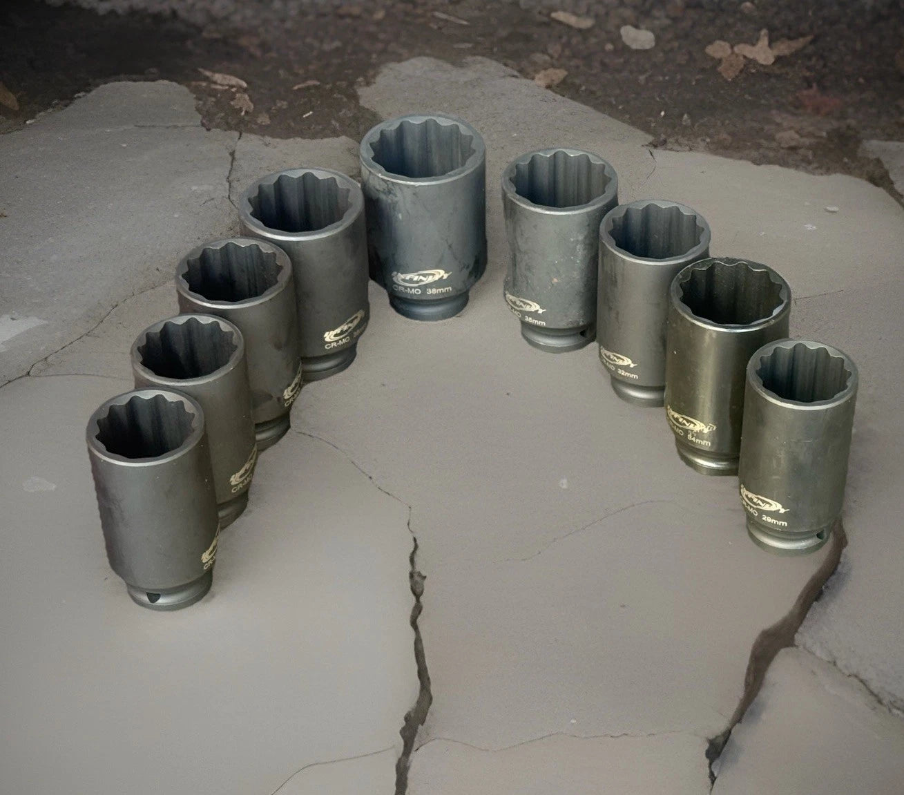 1/2" Drive 12 Point Deep Spindle Axle Nut Impact Socke Metric 29-38mm