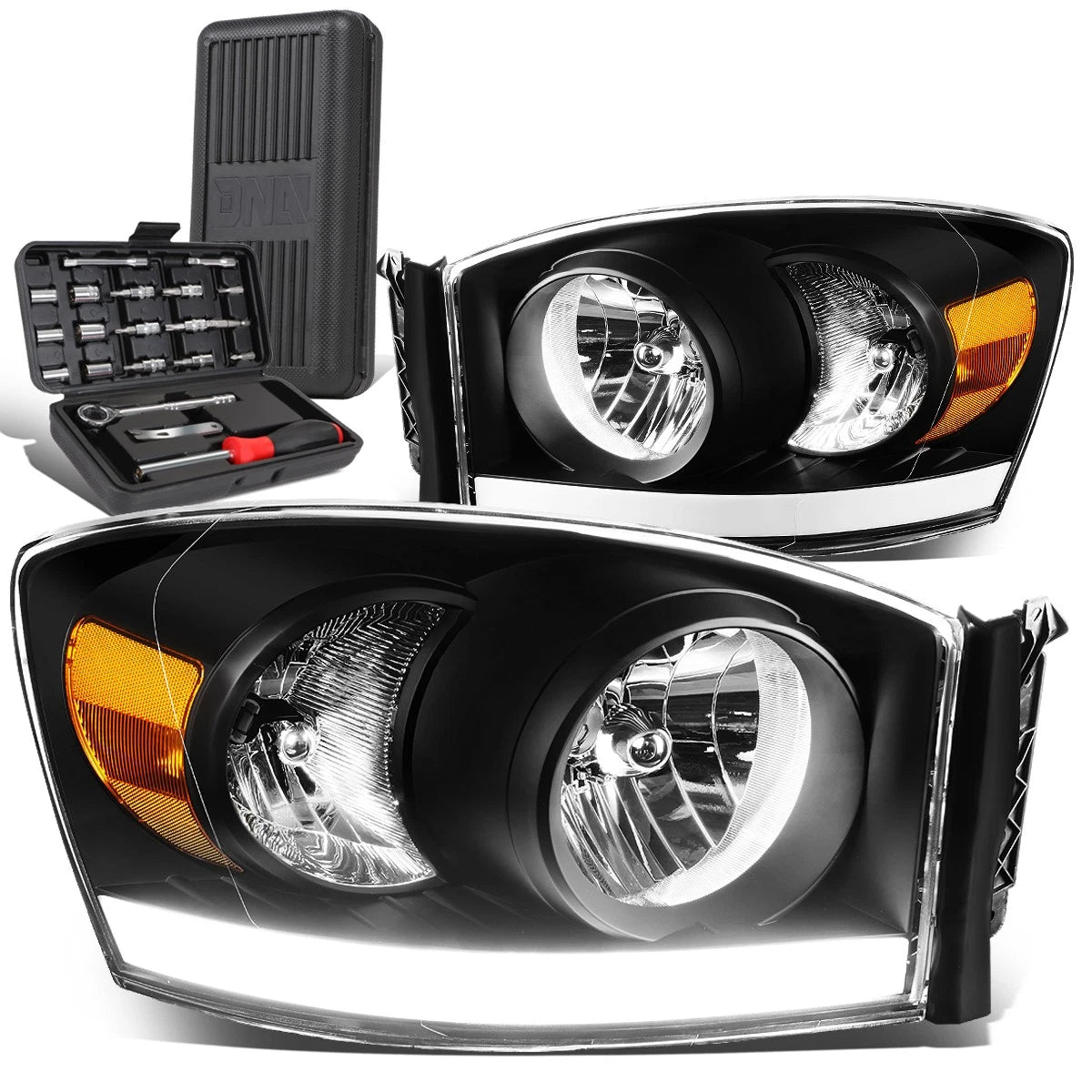 For 2006-2009 Dodge Ram 1500 Led Drl Black/amber | Built Supply Co