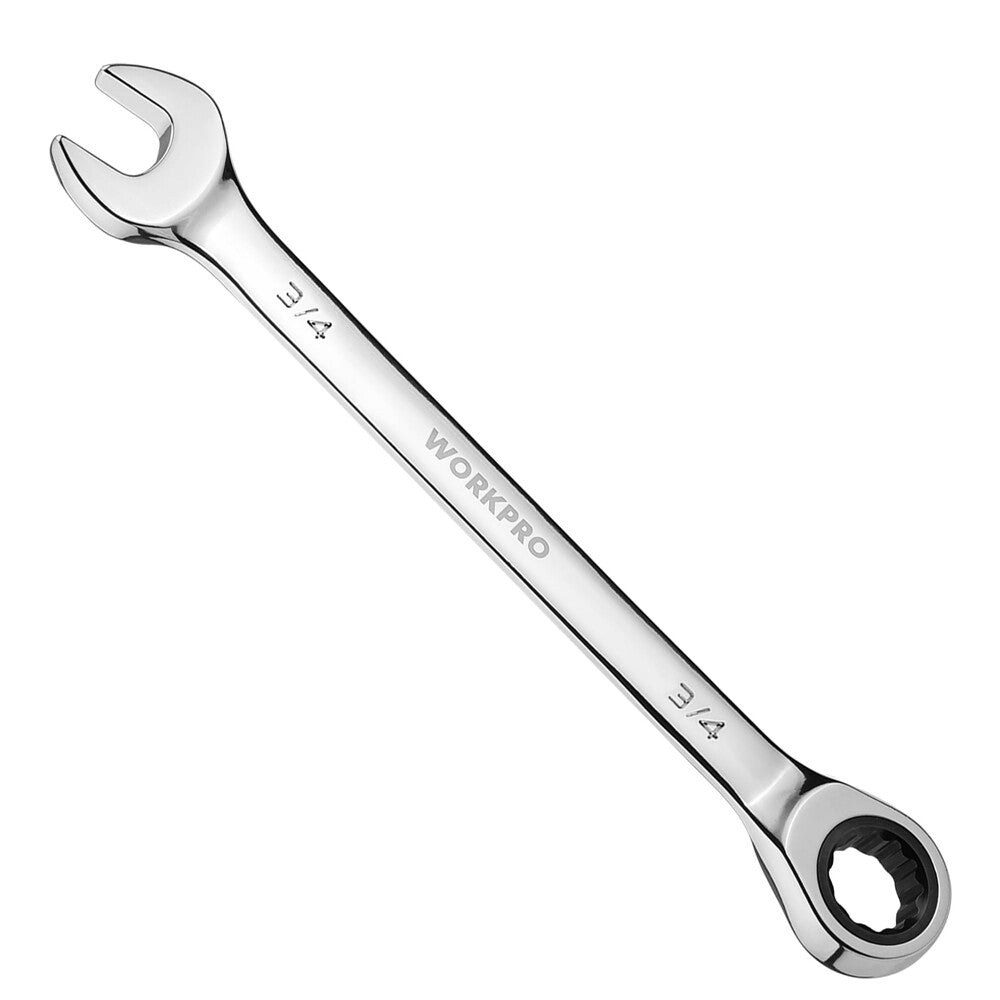 WORKPRO 3/4" Ratcheting Combination Wrench 12-Point 72-Tooth SAE Box