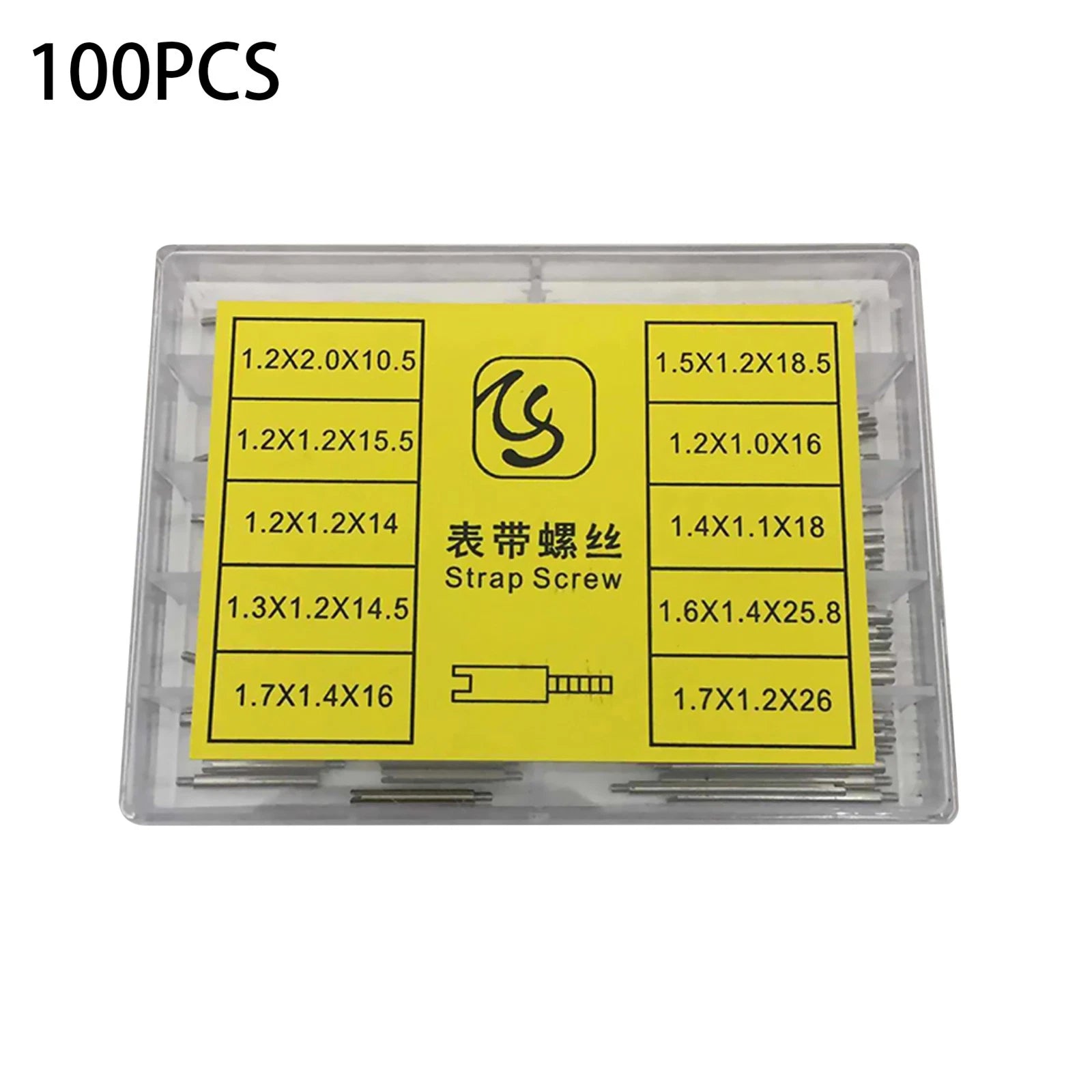 50/100pack 1.2mm-1.7mm 10-size Watch Band Strap Screws Assortment