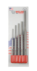 Wilde Tool 5pc Pin Punch Set MADE IN USA 3/32 1/4” In