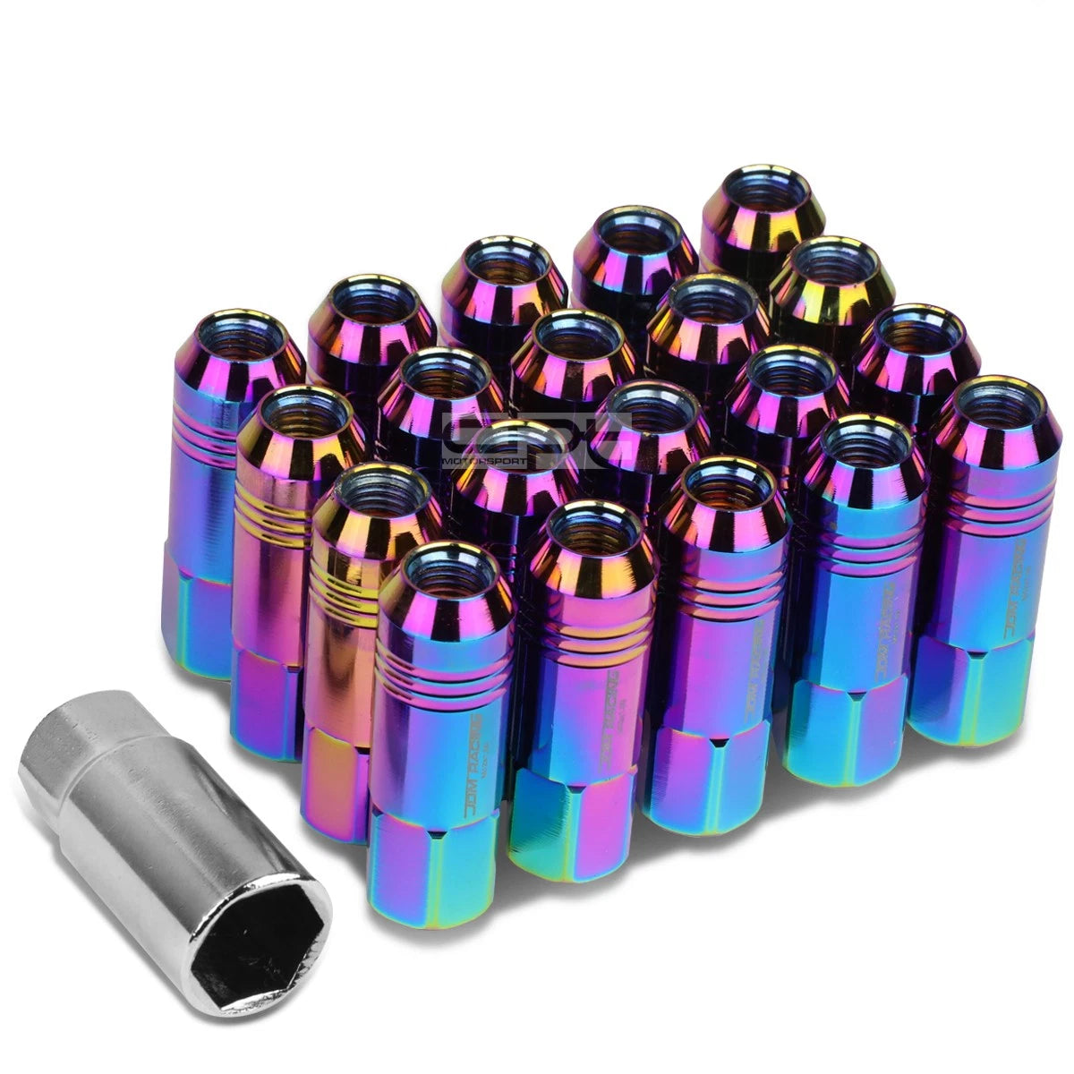 20 Open End M12x1.5 60mm Tall 20mm Od Neo Chrome | Built Supply Co