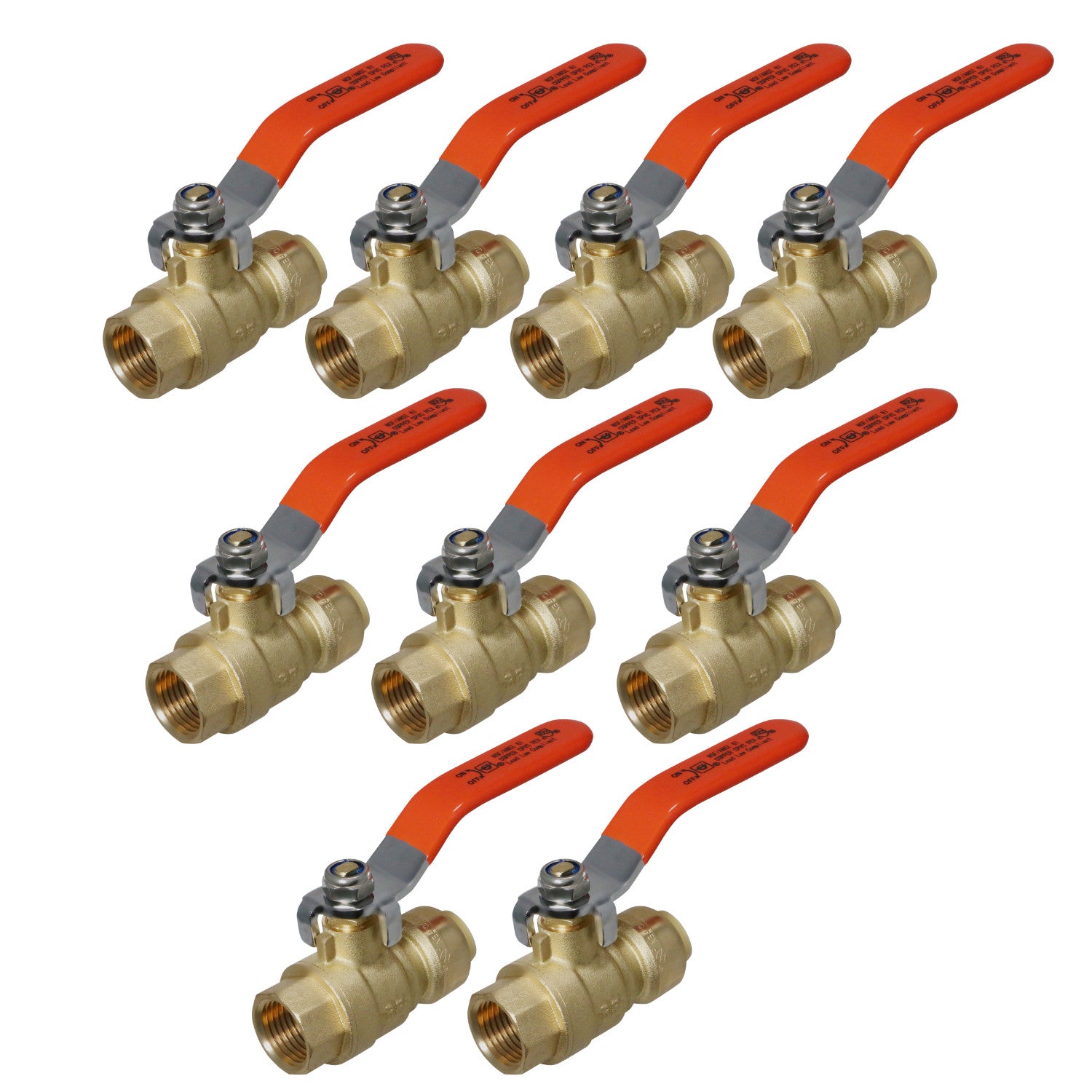 XFITTING 1/2" Push Fit Female Ball Valve 10 Pack