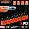 15PC Impact Rated Security Torx Bit Set Tamper Resistant 1/4" Magnetic