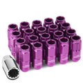 Aluminum Purple 16 Lug+4 Lock Nuts+adapter M12x1.25 21mm Od/50mm Tall