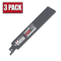 6" x 8 TPI Morse CTR Carbide Tipped Heavy Duty Reciprocating Saw Blade - 3 Pack