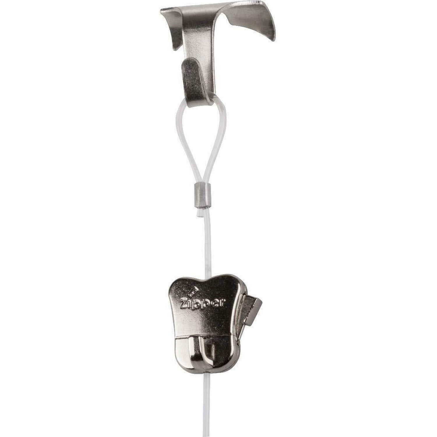 STAS Moulding Hook Chrome, Zipper & Perlon Cord Picture Hanging