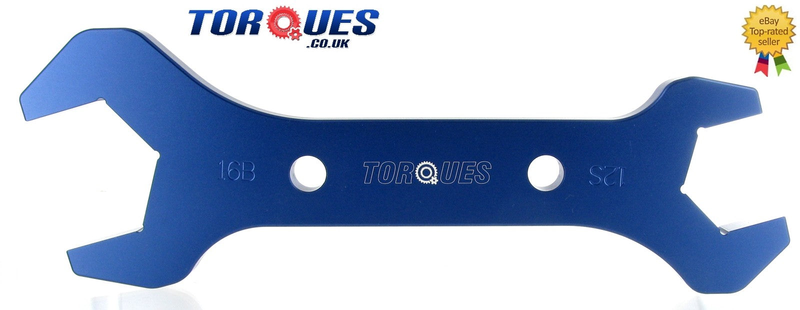An -16 (16an) and an -12 (12an) Double Ended Wrench Spanner Blue