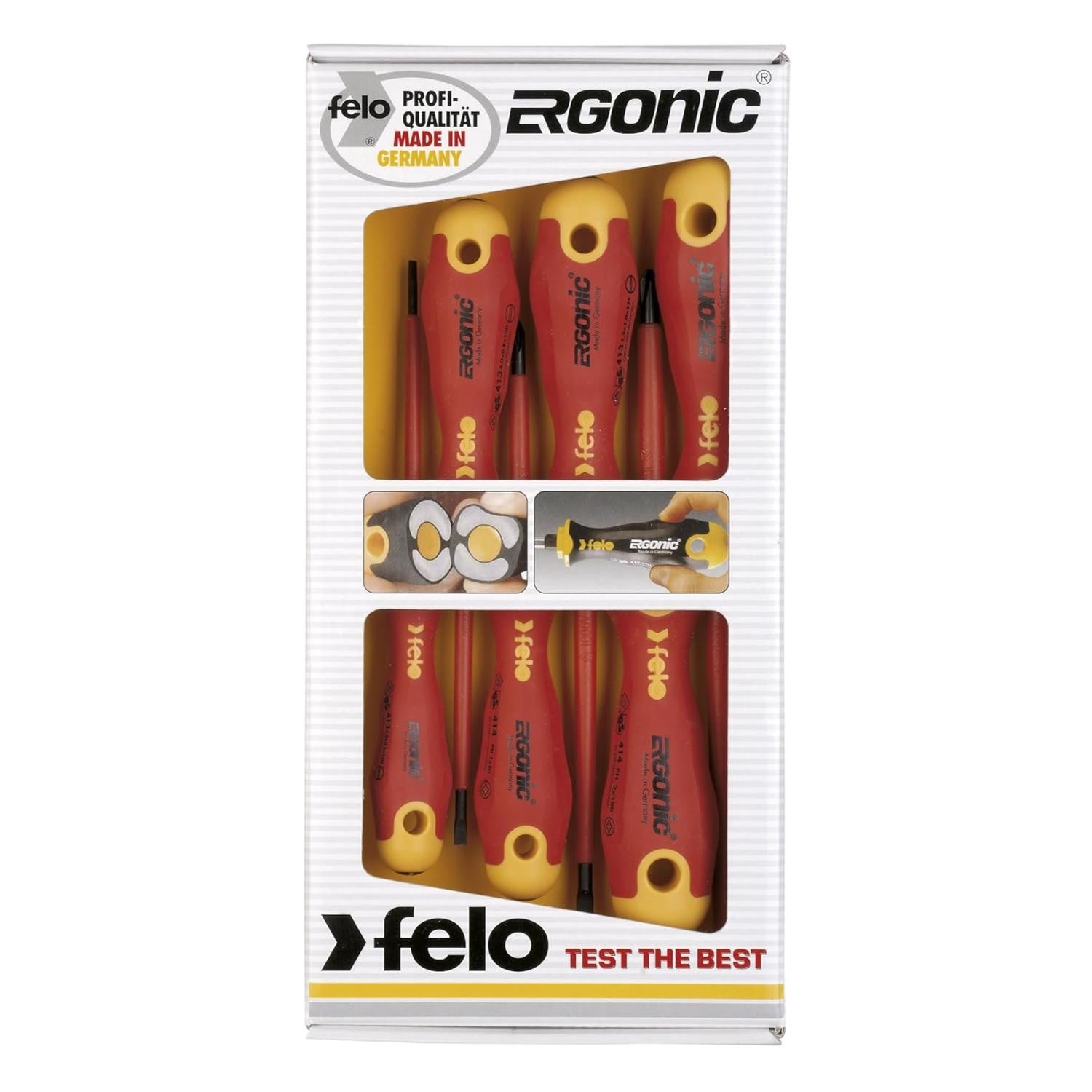 Felo Screwdriver Ergonic VDE SL/PH 6 Piece Set by Felo