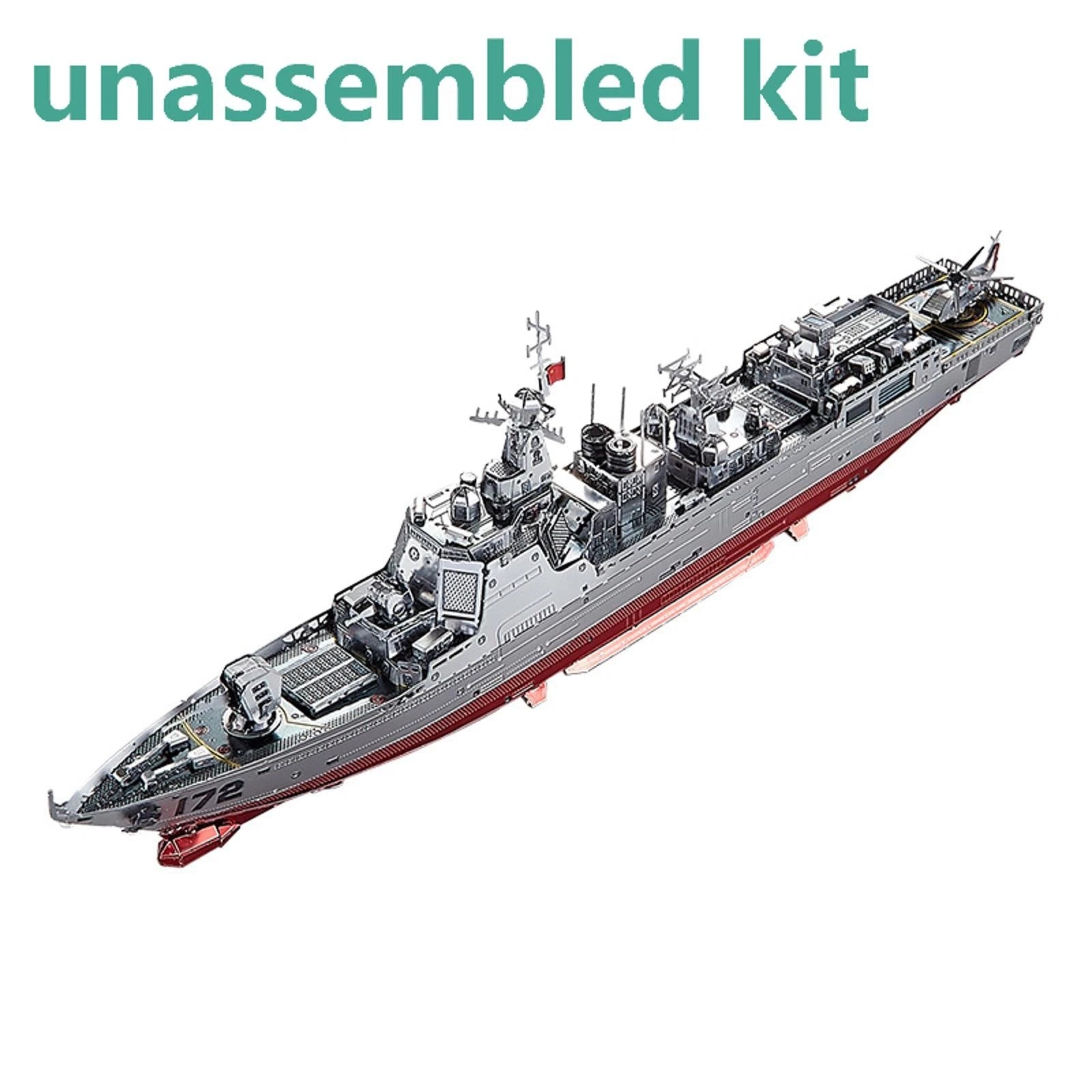 1:1000 3d Metal 052d Destroyer Military Warship Model Ornaments