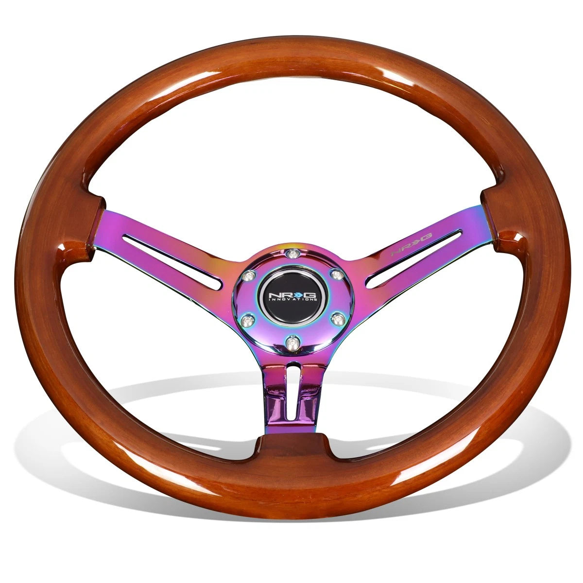 Nrg Reinforced 35cm 3"deep Dish Neo Chrome 3-spokes | Built Supply Co