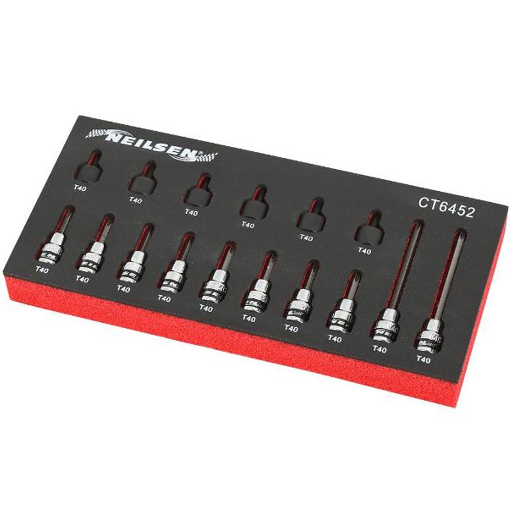 Neilsen 16pc Long Torx Bit Socket Set