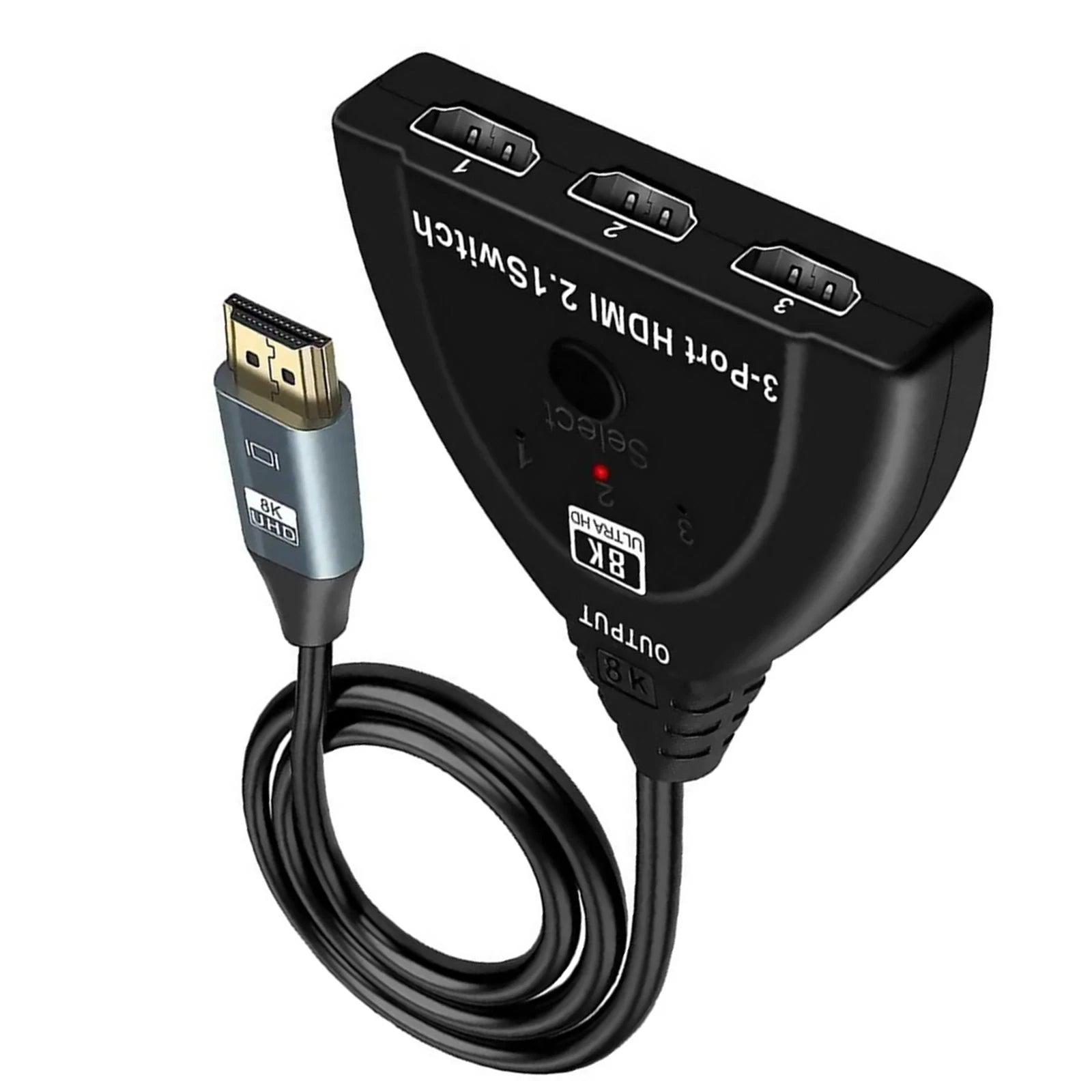 New 3x1 Hdmi Switcher 3 In 1 Out 8k 60hz Hdmi2.1 Switcher Selector