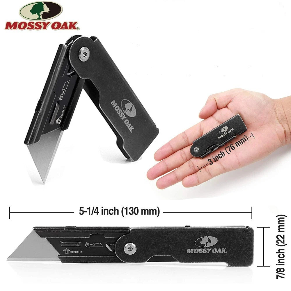 Mossy Oak 2 Pack Folding Pocket Utility Knife Set | Built Supply Co