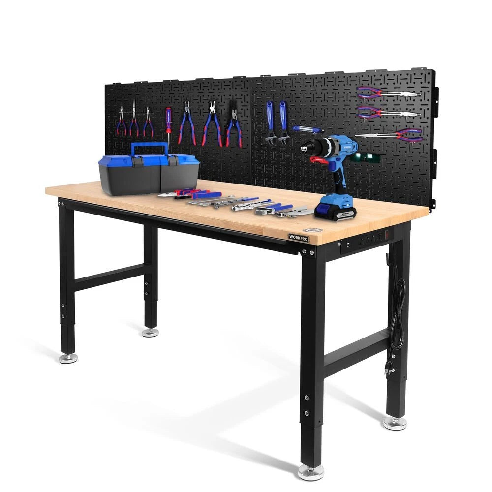 Workpro 60" Adjustable Workbench W/2 Pack Metal | Built Supply Co