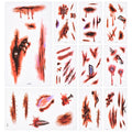 Halloween Fake Tattoo Scar Stickers Simulation Real Blood Scars Wound