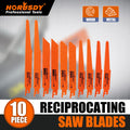 10PC Reciprocating Saw Blades Set 1/2" Shank
