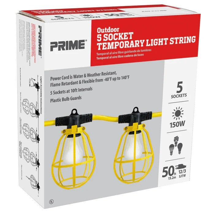 Prime Temporary Light Strip Cord 50Ft 12/3