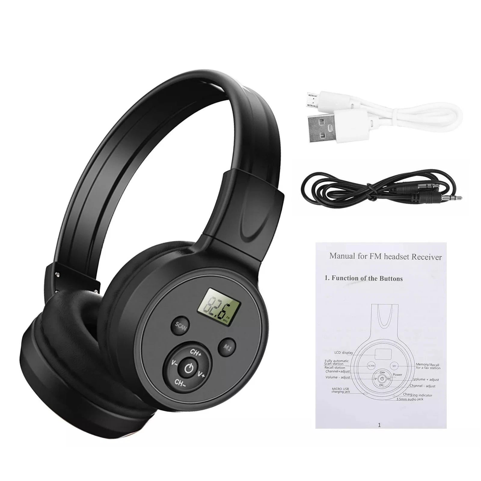 Rechargeable Fm Digital Radio Receiver Headphone Only Supports Fm (No