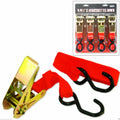 1" x 15ft Ratchet Tie Down Straps 4 Pack