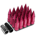 M12x1.5 83mm Tall 23mm Od Pink Aluminum Jdm Rim Lug Nuts With Caps+2