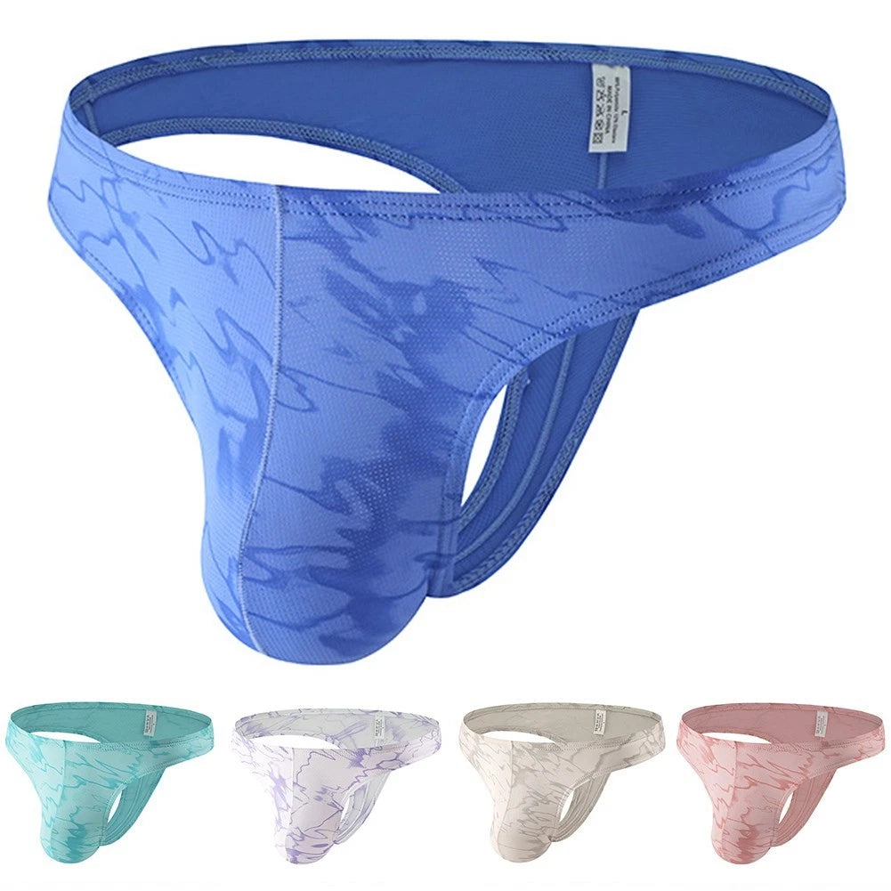 Mens Underwear Mesh Thong Bulge Pouch Low Rise Breathable Small G