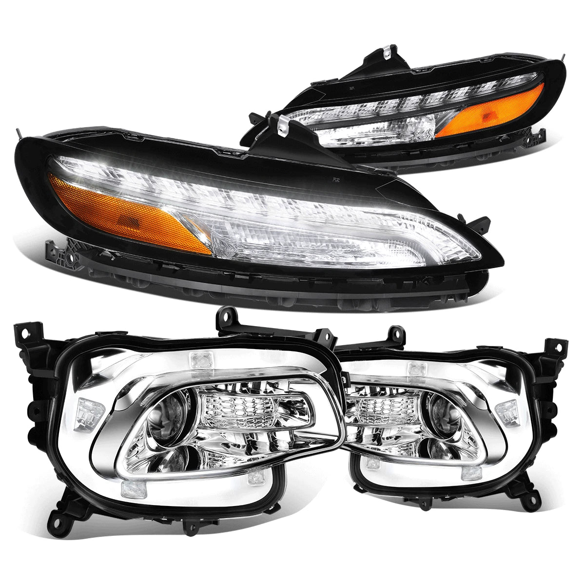 Fit 14-18 Jeep Cherokee Chrome Amber Projector | Built Supply Co