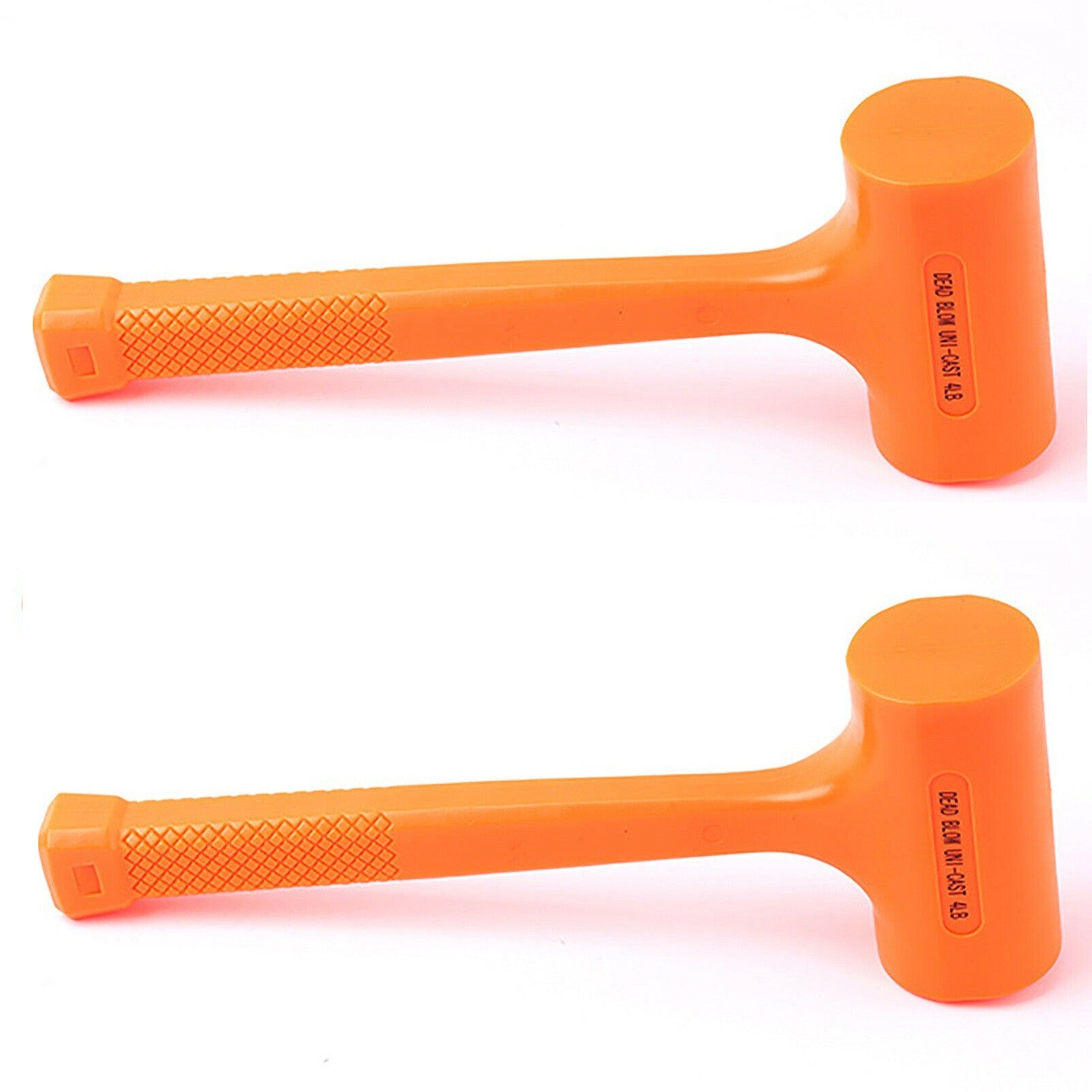 4PCS 2lb Double Face DEAD BLOW Hammer Mallet Plastic Neon Orange 3.8"