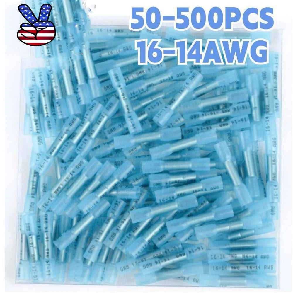 Waterproof Butt Splice Terminals 16-14awg Heat Shrink Wire Connectors