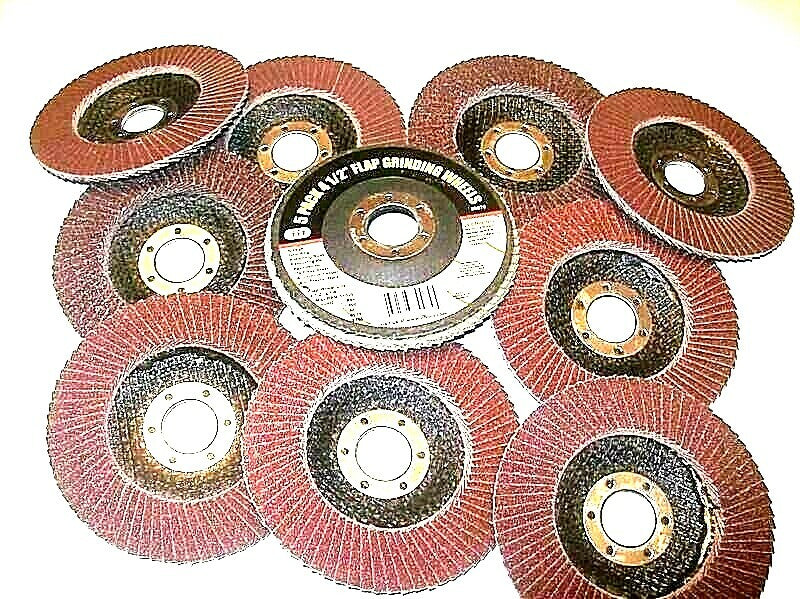 10 ILLINOIS INDUSTRIAL 4-1/2" FLAP DISCS ASSORTED GRITS ANGLE GRINDER SANDINGOpe