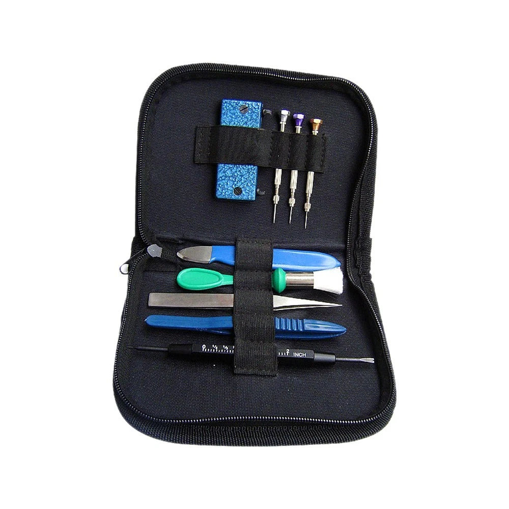 Watch Battery Changing Kit 9-piece Leather Case | Watch Repair ,