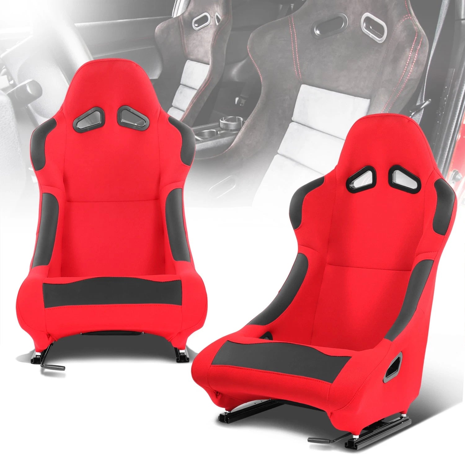 Pair Of Woven Fabric Red Fixed Position Racing | Built Supply Co