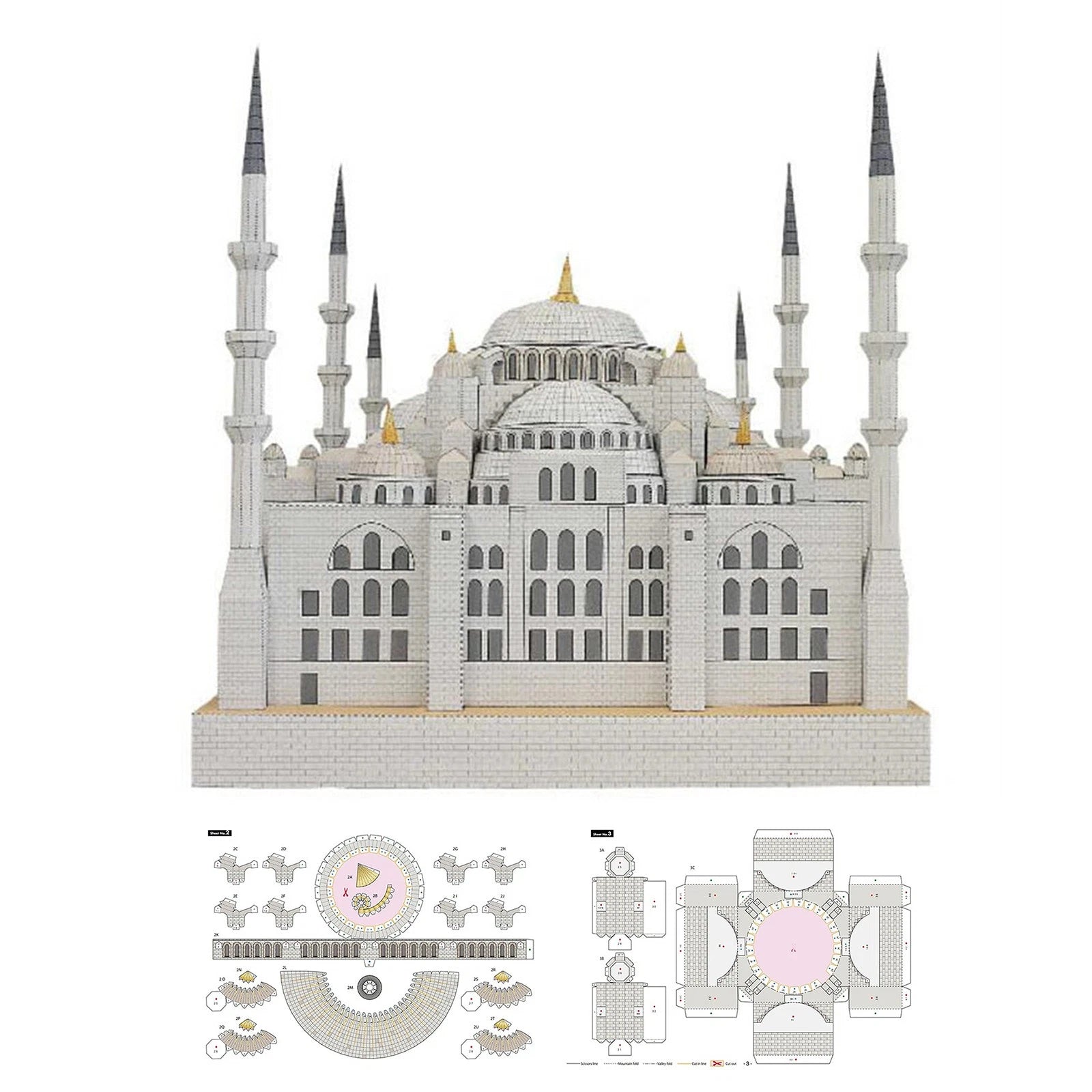 New Blue Mosque Sudan 3d Paper Model Diy Building Paper Model Diy