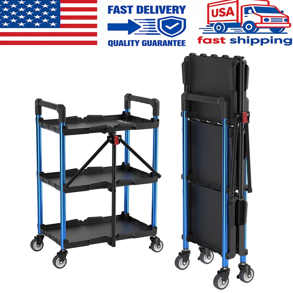 3-Tier Collapsible Service Cart