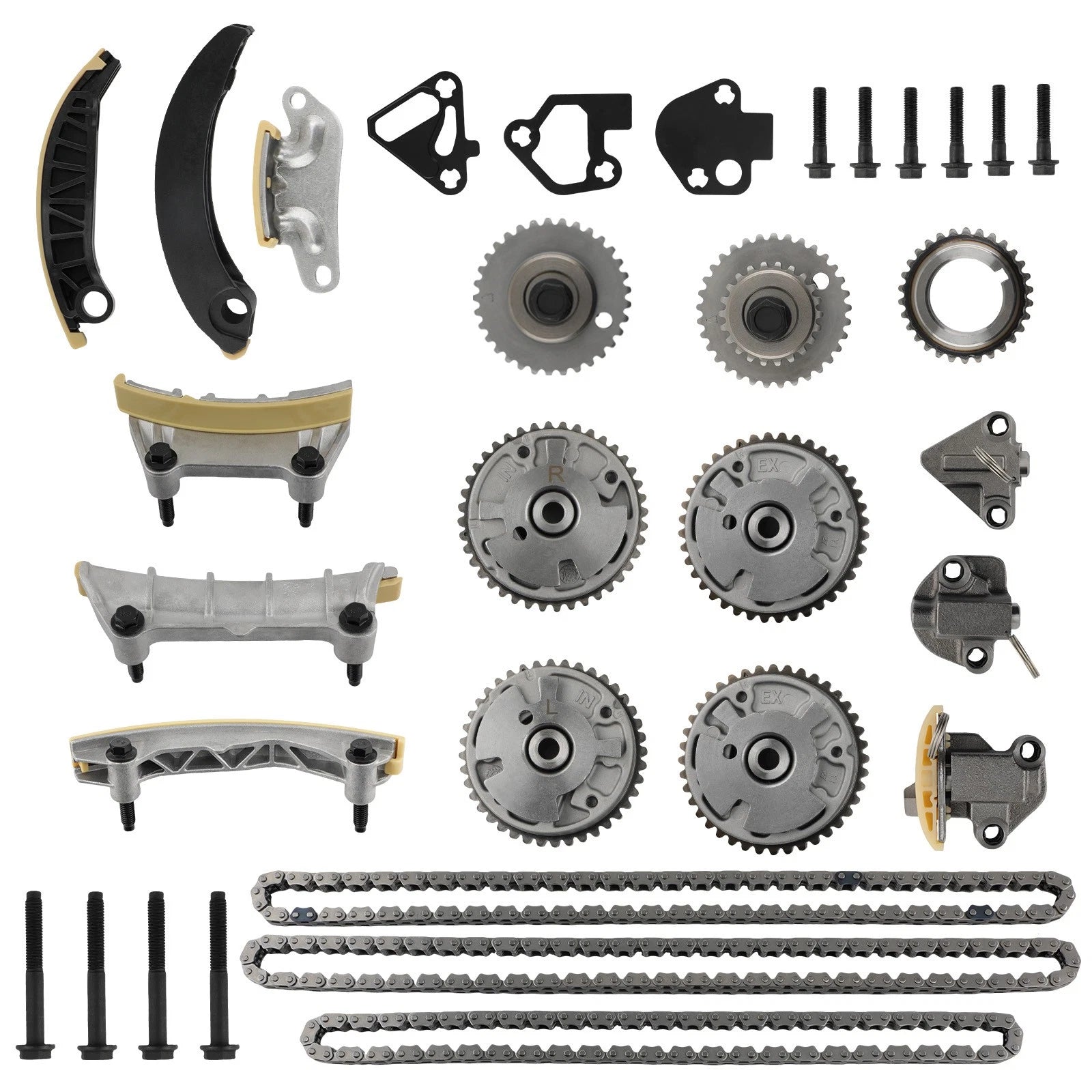 Complete Kit Timing Chain VVT Cam for Saab 9-4X 2.8L V6 9-5 2.8L V6 Saturn Aura