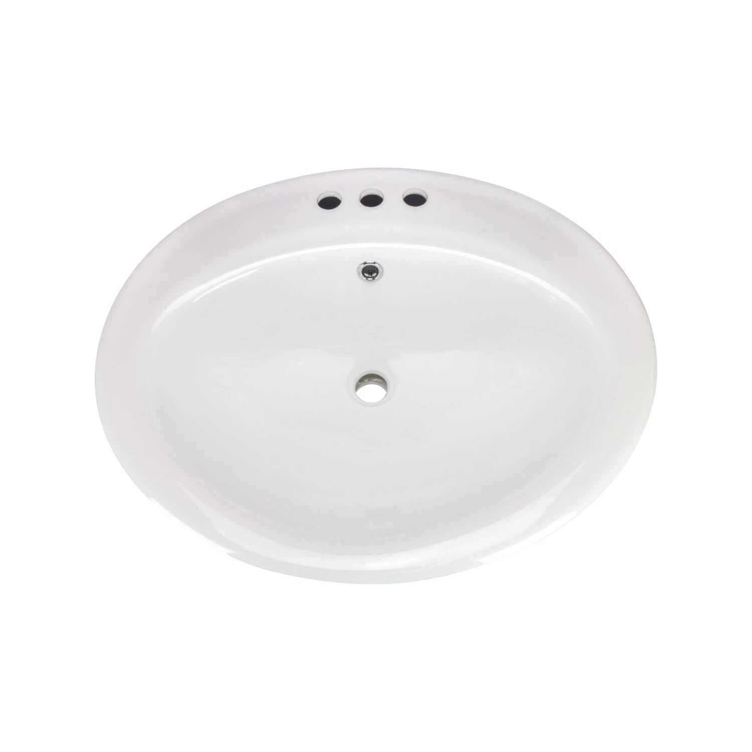 Canal Oval Shaped Drop-in 3-hole Bathroom Vanity Sink 22-1/8" X
