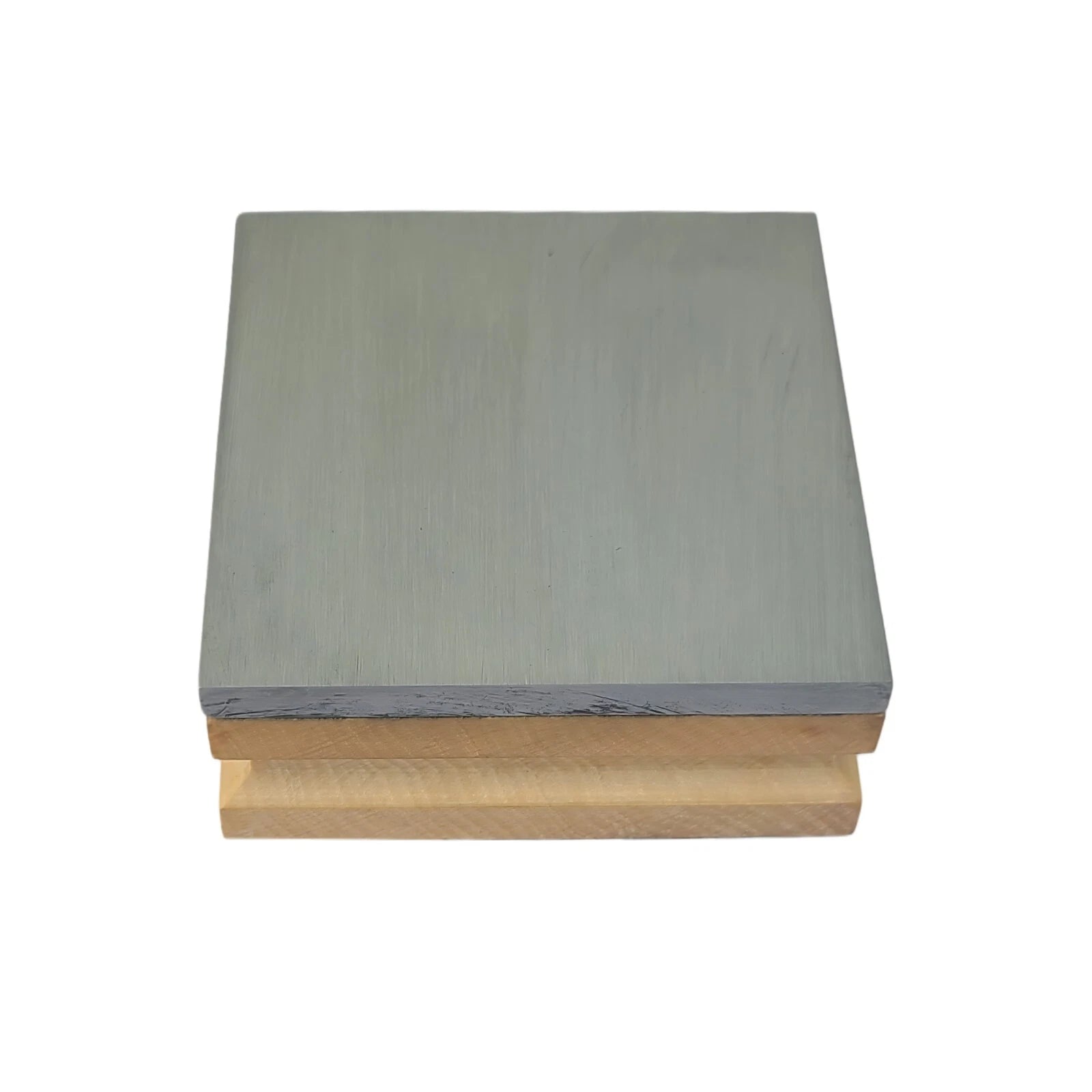 3" Hardened Steel Combination Bench Block With Wooden Base Jewelry