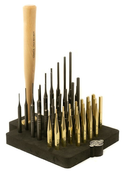Grace Master Gunsmith Punch Set 53pc w BH-8DT Hammer Br