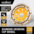 4-1/2" Diamond Cup Grinding Wheels Double Row Concrete 18 seg Angle