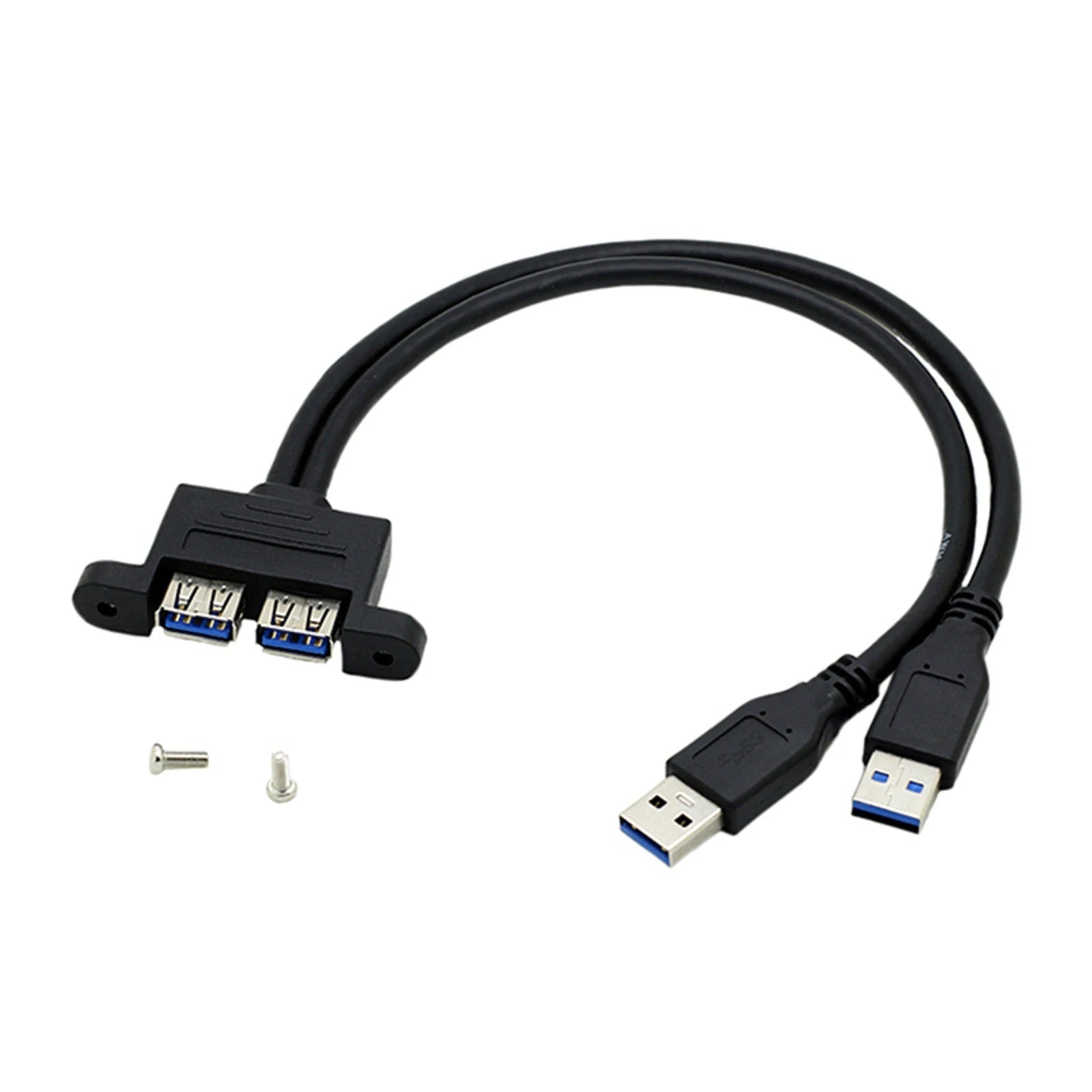 Dual Usb 3.0 A Male To Usb 3.0 Female Extension Screw Panel Mount