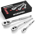 WORKPRO 3PC Ratchet Set Quick Release 72-Tooth 1/4" 3/8" 1/2" by WORKPRO