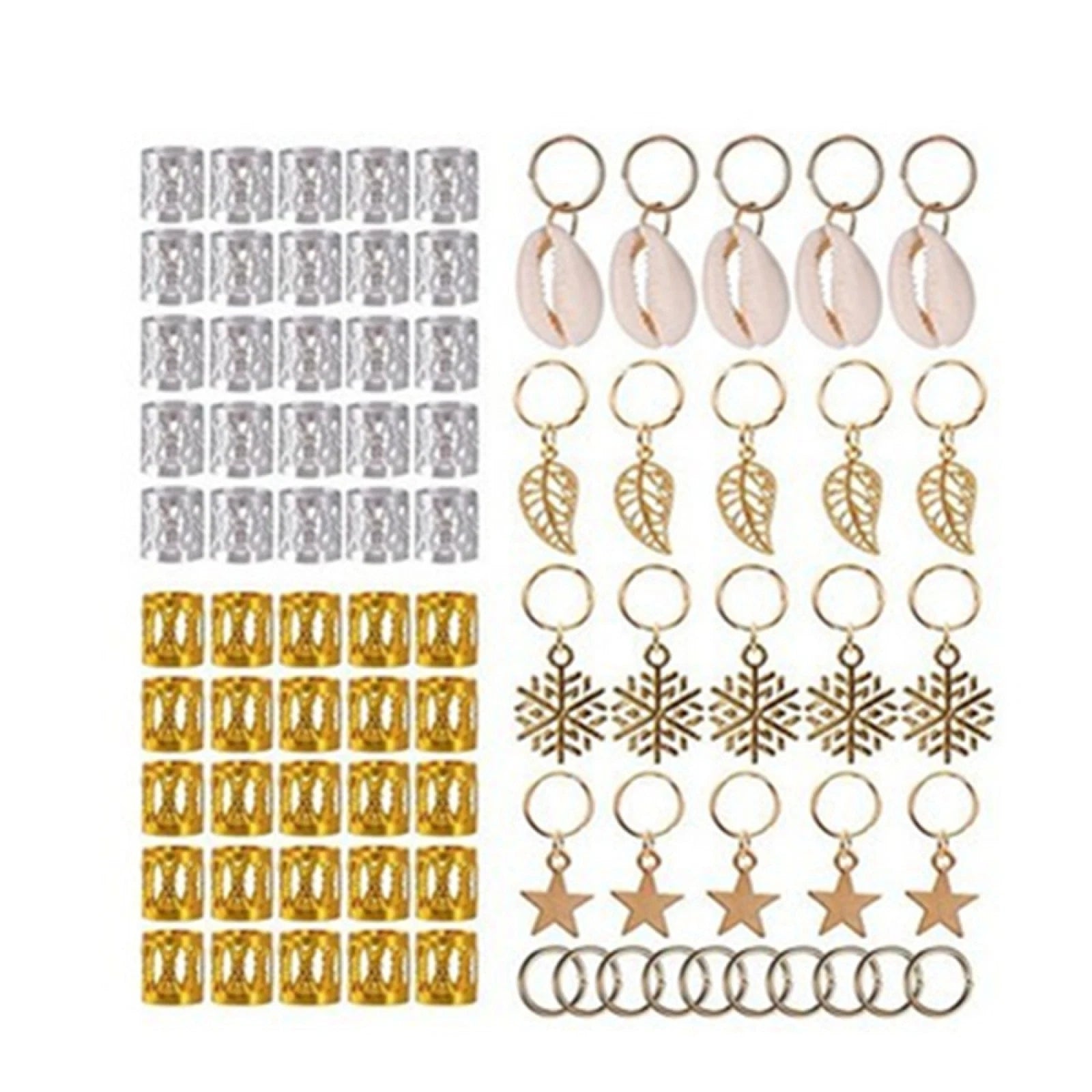 80 Mix Lot Dreadlocks Jewelry Braid Ring Cuffs Beads Hair Clips