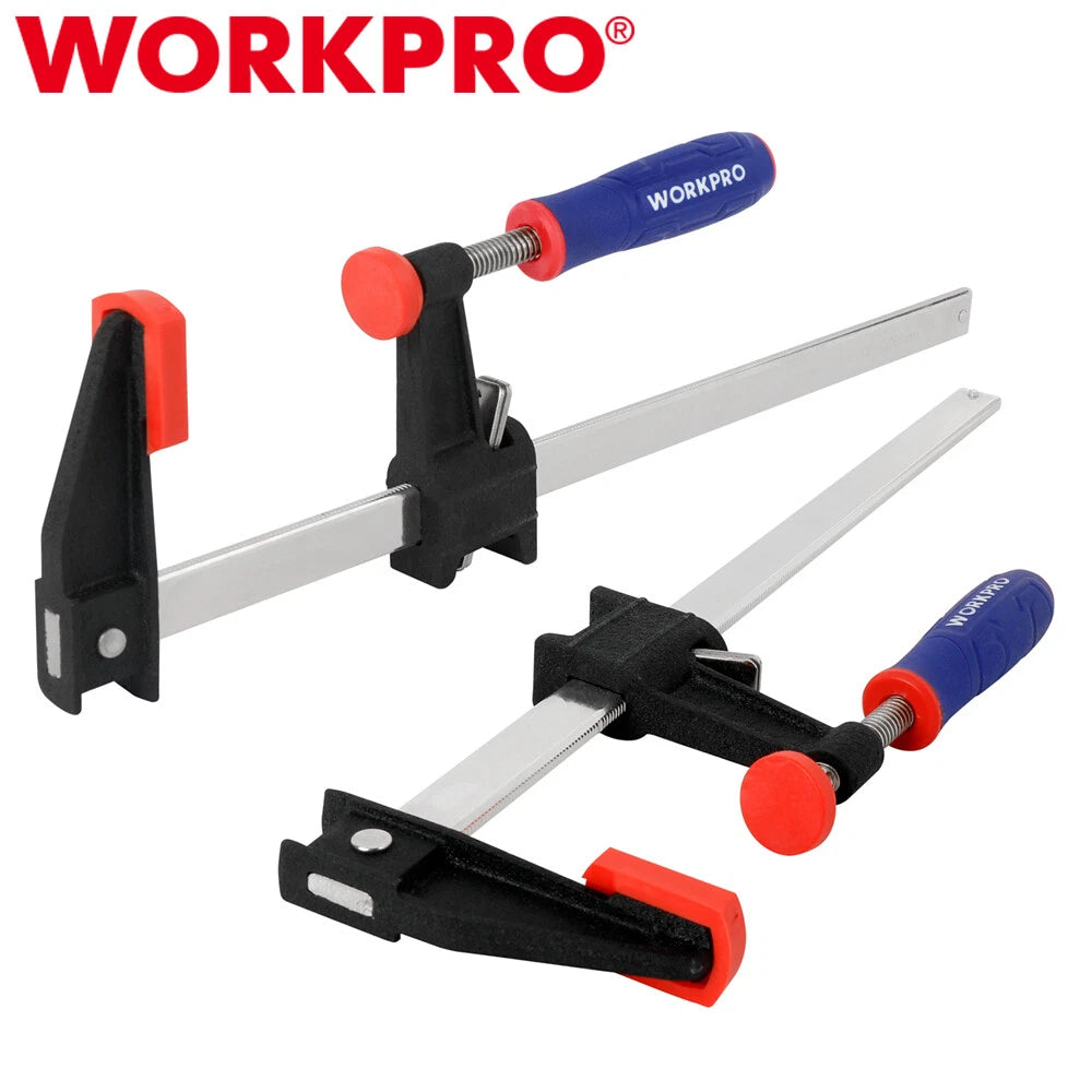 WORKPRO 2PC 12" Steel Bar Clamps Set Quick-Release Wood Clamps 600Lbs Load Limit